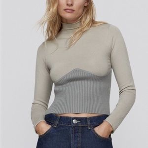 Zara ribbed corset sweater top